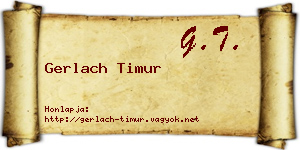 Gerlach Timur névjegykártya
